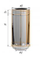 Дымоход Феррум утепленный нержавеющий (430/0,8мм)/зеркальный нержавеющий ф115/200 L=0,5м по воде
